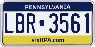PA license plate LBR3561