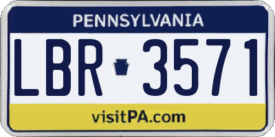 PA license plate LBR3571