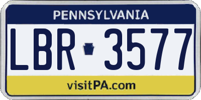 PA license plate LBR3577