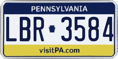 PA license plate LBR3584