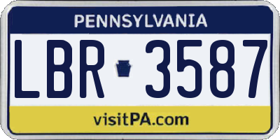 PA license plate LBR3587