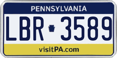 PA license plate LBR3589