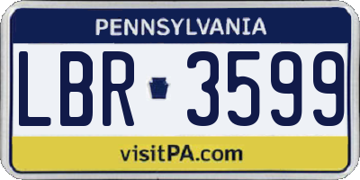 PA license plate LBR3599