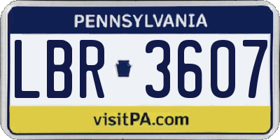 PA license plate LBR3607