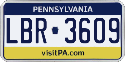PA license plate LBR3609