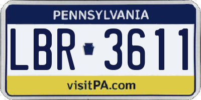 PA license plate LBR3611