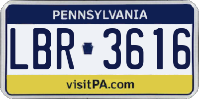 PA license plate LBR3616