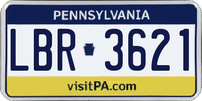 PA license plate LBR3621