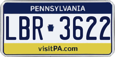 PA license plate LBR3622
