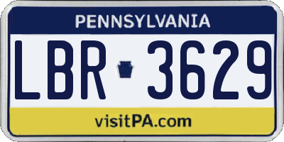 PA license plate LBR3629
