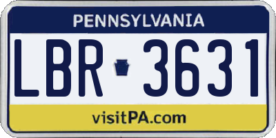 PA license plate LBR3631