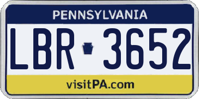 PA license plate LBR3652
