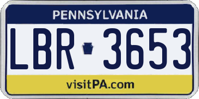 PA license plate LBR3653