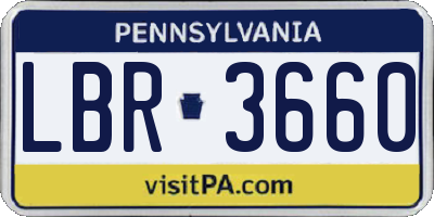 PA license plate LBR3660