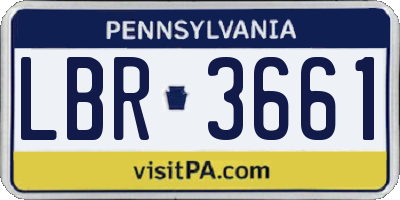 PA license plate LBR3661