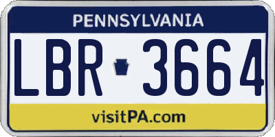 PA license plate LBR3664