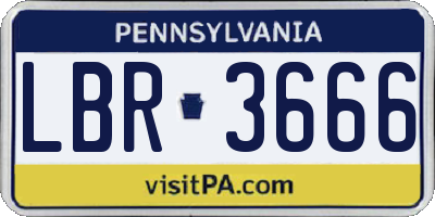 PA license plate LBR3666