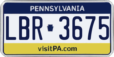 PA license plate LBR3675