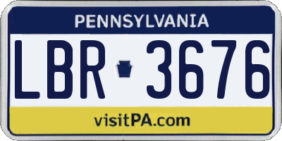 PA license plate LBR3676