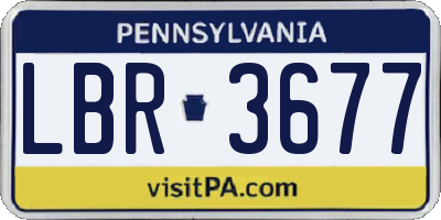PA license plate LBR3677