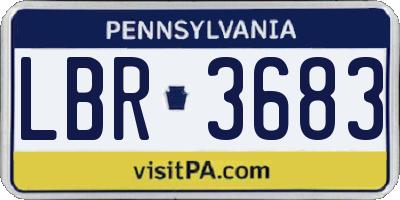 PA license plate LBR3683