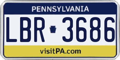PA license plate LBR3686