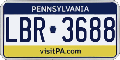 PA license plate LBR3688