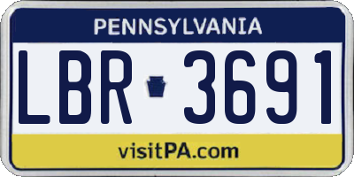 PA license plate LBR3691