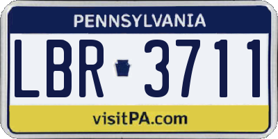 PA license plate LBR3711