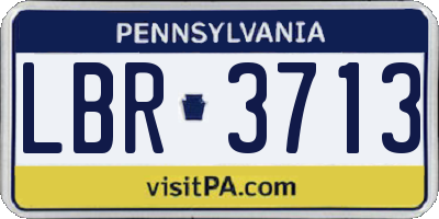 PA license plate LBR3713