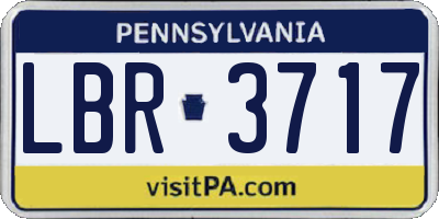 PA license plate LBR3717