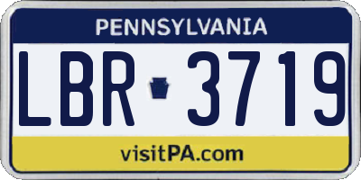 PA license plate LBR3719
