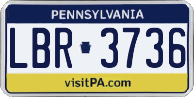 PA license plate LBR3736