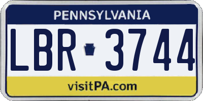 PA license plate LBR3744