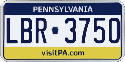PA license plate LBR3750