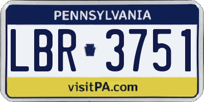 PA license plate LBR3751