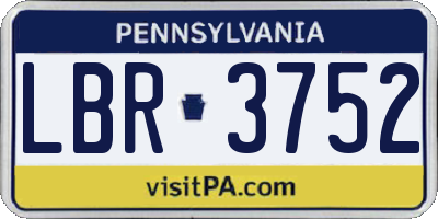 PA license plate LBR3752