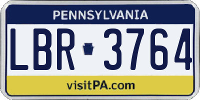 PA license plate LBR3764