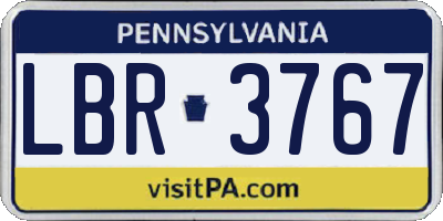 PA license plate LBR3767