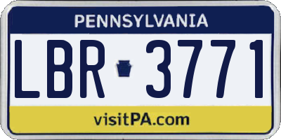 PA license plate LBR3771