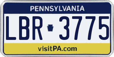 PA license plate LBR3775