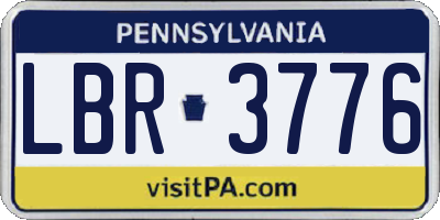 PA license plate LBR3776