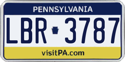 PA license plate LBR3787