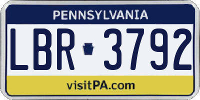 PA license plate LBR3792