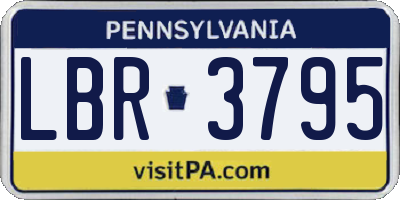 PA license plate LBR3795