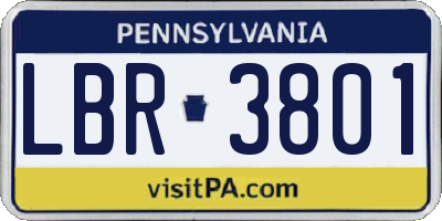 PA license plate LBR3801