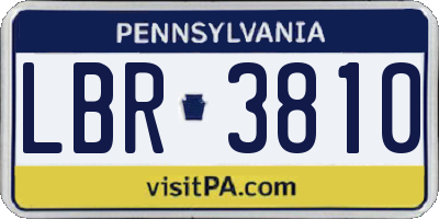 PA license plate LBR3810