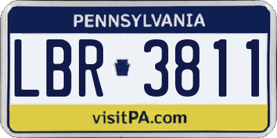 PA license plate LBR3811