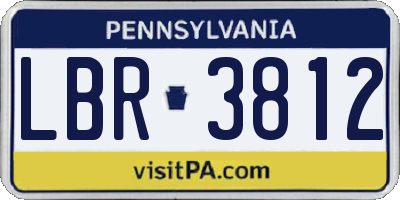 PA license plate LBR3812