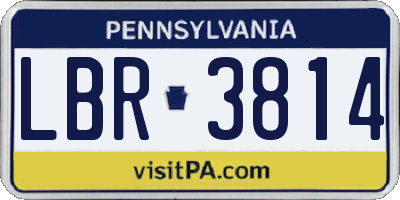 PA license plate LBR3814
